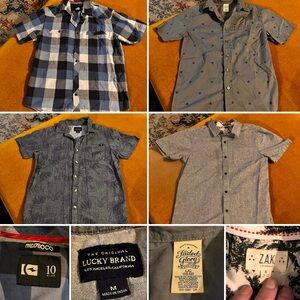 Boys M (10-12) x4 Short Sleeve Button up Shirts
